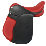 Leather Jumping Saddle  Black Red